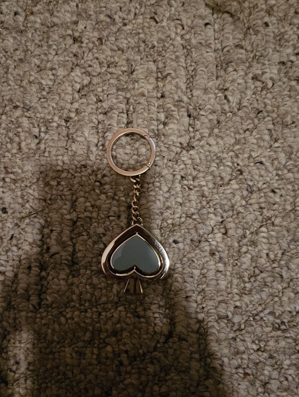 kate spade Gold-Tone Spade Keychain with Black Inlay